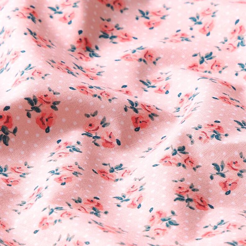 tessuto in cotone cretonne piccole rose – rosa,  image number 2