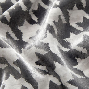 Pied de poule in misto viscosa con riflessi metallici – nero/bianco, 