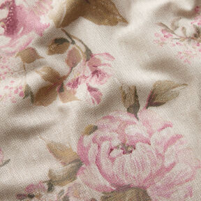 tessuto arredo mezzo panama Rose dipinte – naturale, 