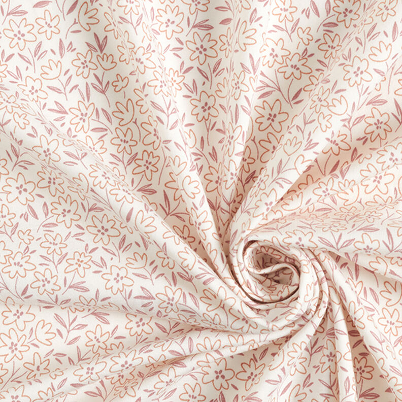 jersey di cotone Fiori disegnati  – bianco lana,  image number 3