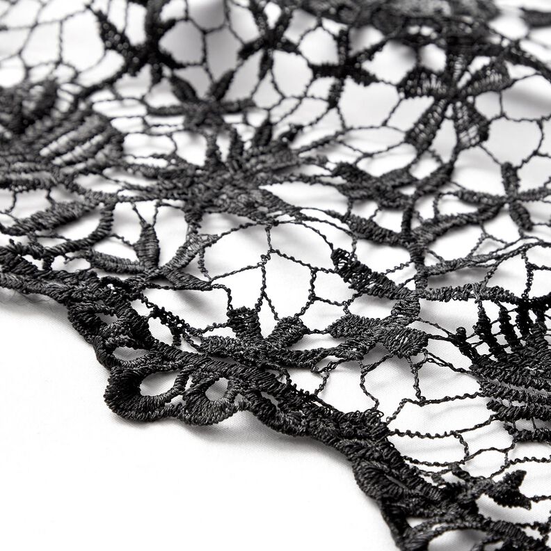 tessuto in pizzo con paillettes e bordo a smerlo – nero,  image number 5