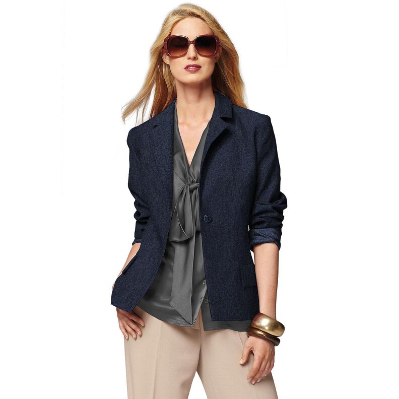 Misto lana, righe sottili – blu notte/colore blu jeans,  image number 5