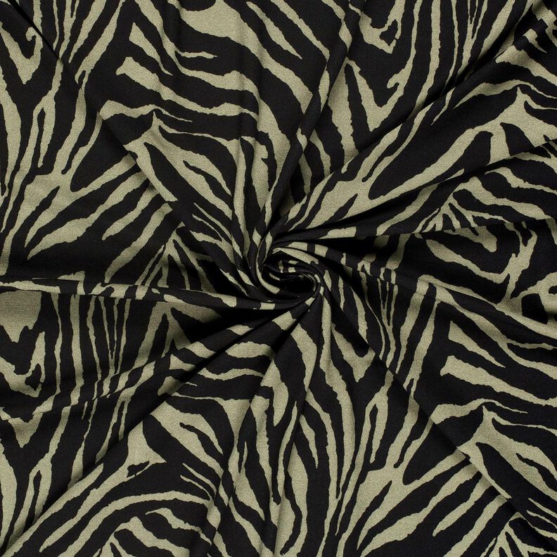 jersey di viscosa Stampa zebra – cachi chiaro/nero, image number 3