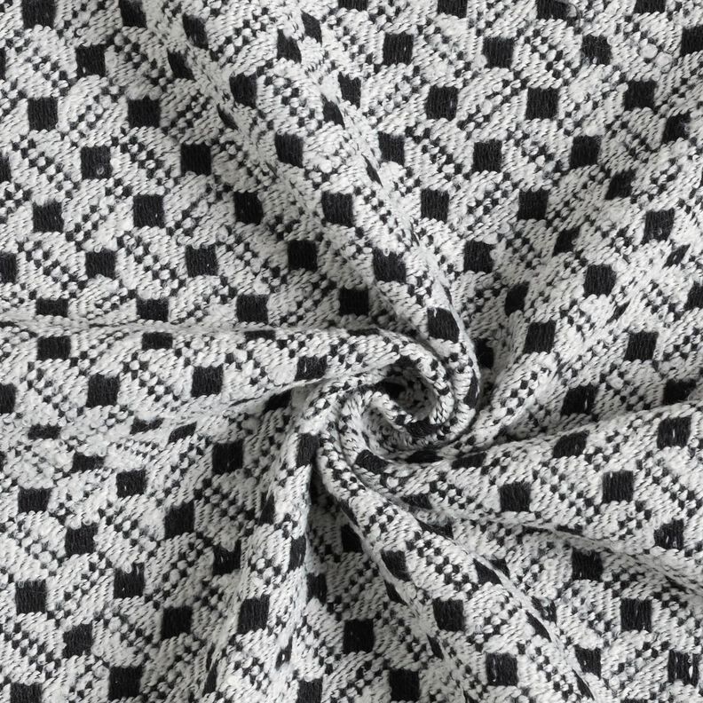 Tessuto per cappotto a quadretti – bianco/nero,  image number 4