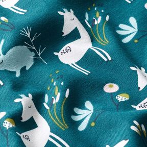 jersey di cotone coniglio & capriolo – petrolio, 