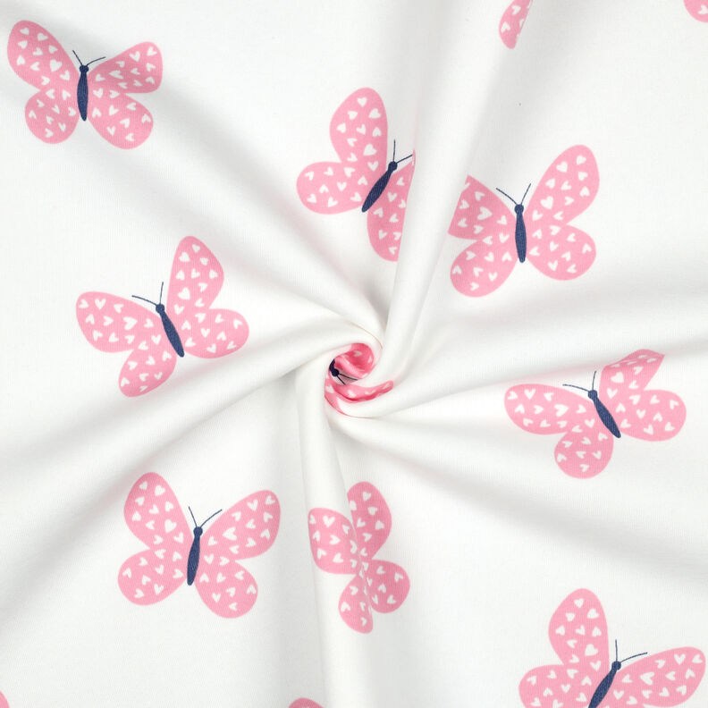 felpa garzata grandi farfalle | Poppy Fabrics – avorio/rosa, image number 3