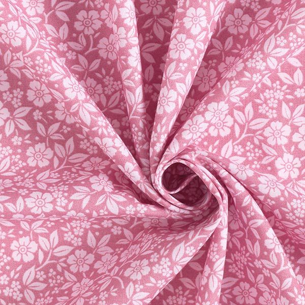 popeline di cotone fiori bicolore – rosa anticato/rosé, image number 3