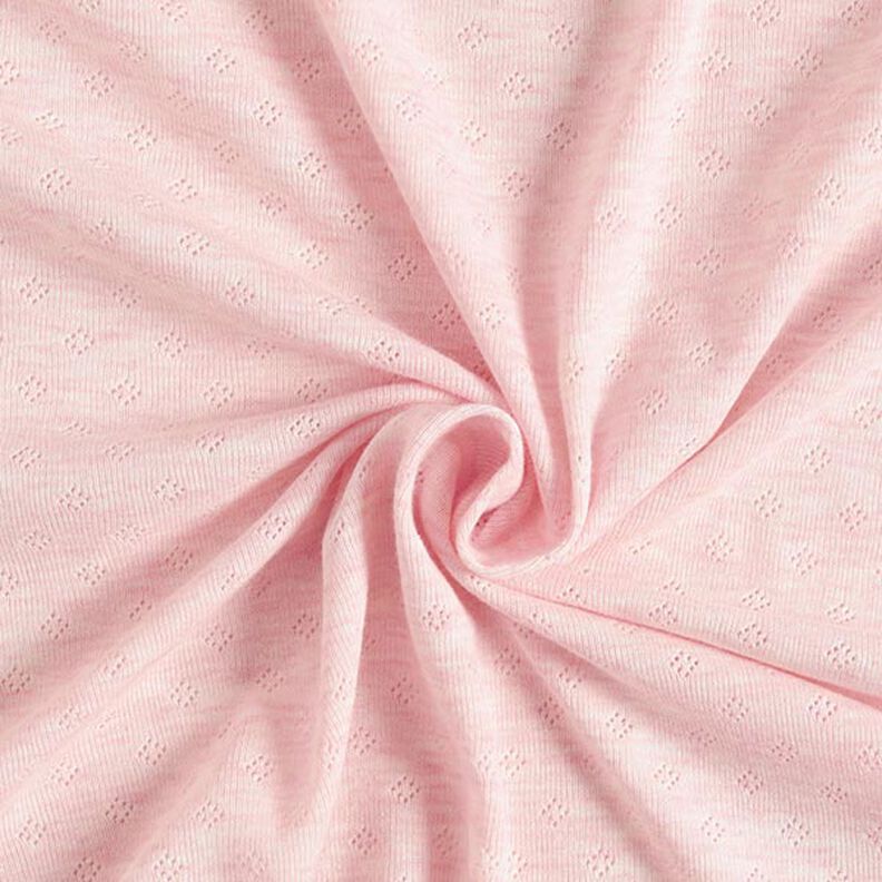 jersey maglia fine con motivi traforati Melange – rosa chiaro,  image number 1