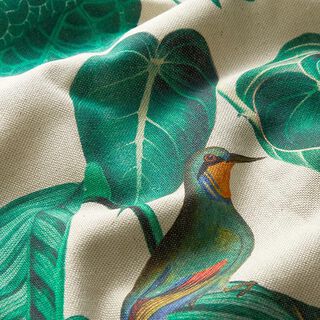 tessuto arredo mezzo panama stampa digitale giungla – verde scuro/naturale, 