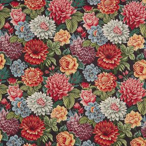 tessuto arredo gobelin Grandi fiori – nero/rosso, 