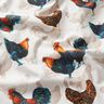 tessuto in cotone cretonne Galline – bianco/blu notte,  thumbnail number 2