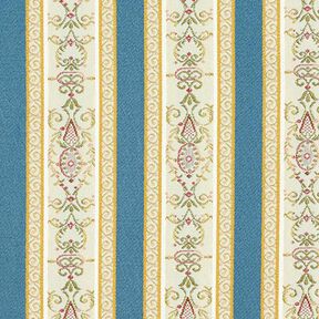 tessuto per arredi, jacquard, righe in stile Biedermeier – crema/blu, 