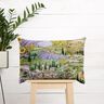tessuto arredo mezzo panama Paesaggio di lavanda – verde erba/lavanda,  thumbnail number 7