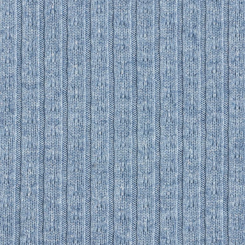 tessuto in maglia Ajour eleganti strisce glitterate – azzurro,  image number 1