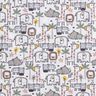 tessuto in cotone cretonne piccoli animali selvatici – grigio argento,  thumbnail number 1