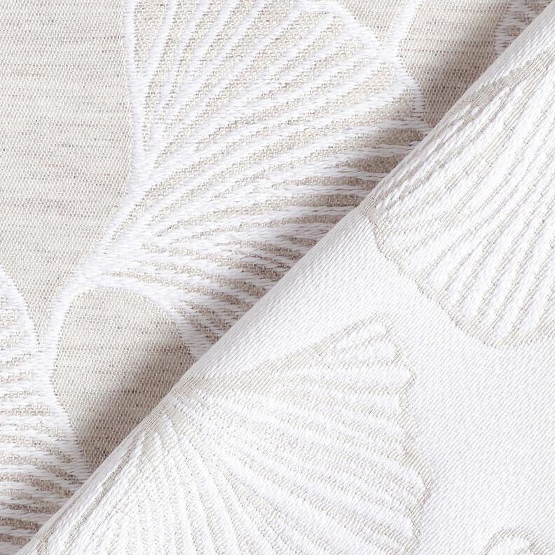 tessuto arredo Jacquard Grande ginkgo – grigio nebbia/avorio,  image number 4
