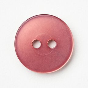 Bottone a 2 fori lucido [Ø 15 mm] – rosa antico scuro, 