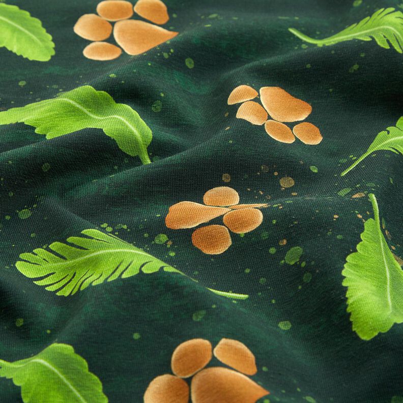 jersey di cotone Grazioso leone taglio di tessuto | Glitzerpüppi  – verde scuro/marrone capriolo,  image number 3