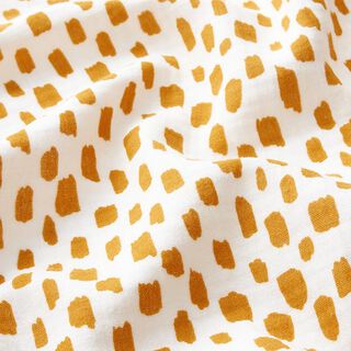 mussolina / tessuto doppio increspato Chiazze di quadri – bianco/giallo curry, 