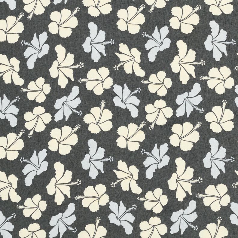 Fiori di ibisco in chiffon – nero/bianco,  image number 1