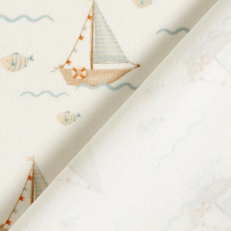 jersey di cotone Barche a vela e pesci stampa digitale – bianco lana,  image number 4