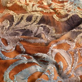 jersey jacquard Fiori con batik – rosso borgogna/grigio pietra, 