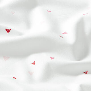 GOTS popeline di cotone triangoli effetto disegno | Tula – bianco, 