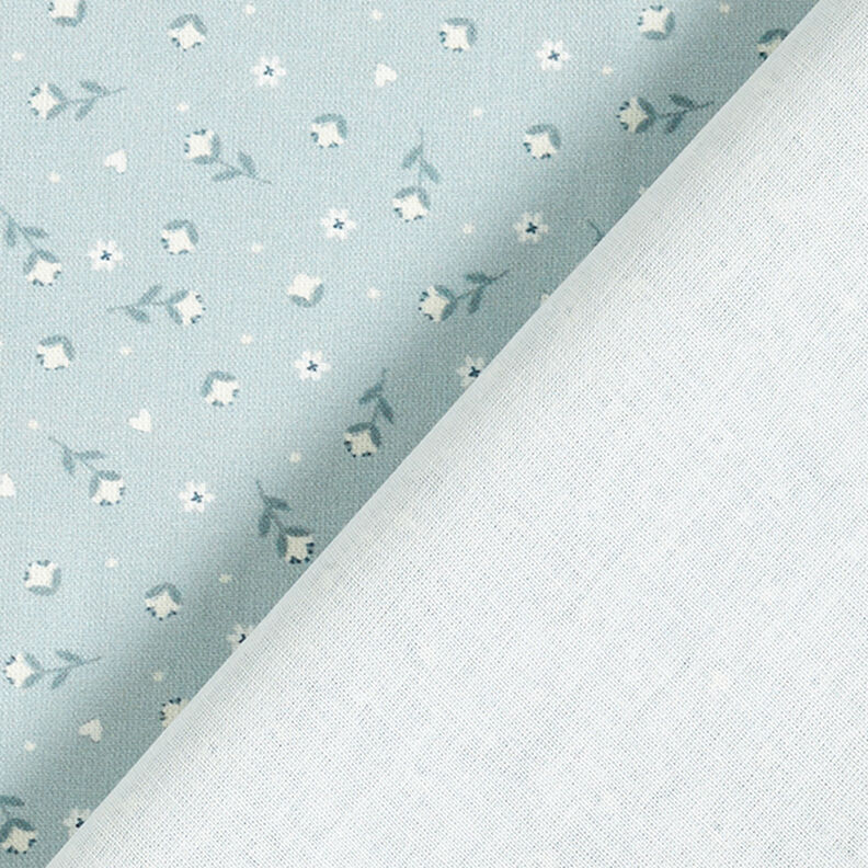 tessuto in cotone popeline Piccoli fiorellini – blu colomba,  image number 4