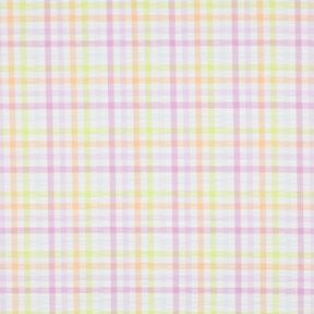 seersucker Misto cotone Quadri colorati – bianco/violetto pastello, 