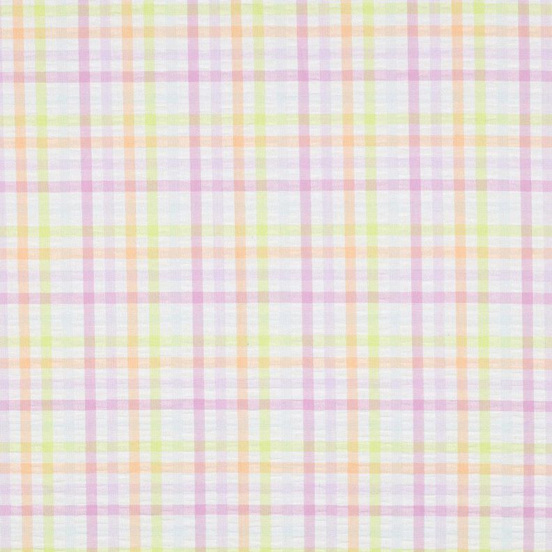seersucker Misto cotone Quadri colorati – bianco/violetto pastello,  image number 1