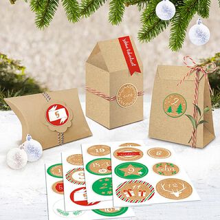 Set di adesivi numeri dell'Avvento [ 24 pezzo/i ] – mix di colori, 