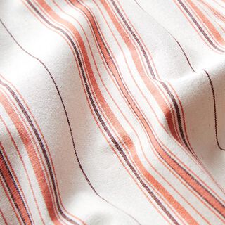 tessuto in cotone, righe irregolari – naturale/arancione, 