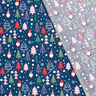 tessuto in cotone popeline Gnomi e abeti – blu,  thumbnail number 4