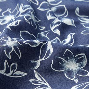 chambray Fioriture estive – blu marino/bianco lana, 