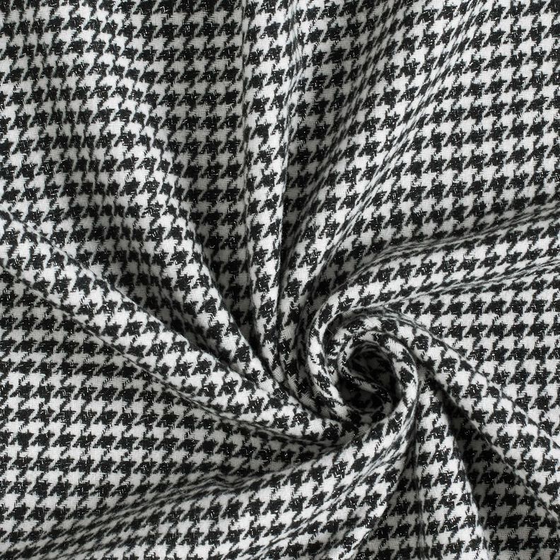 tessuto per cappotti misto lana Pied de poule glitterato – nero/bianco lana,  image number 3