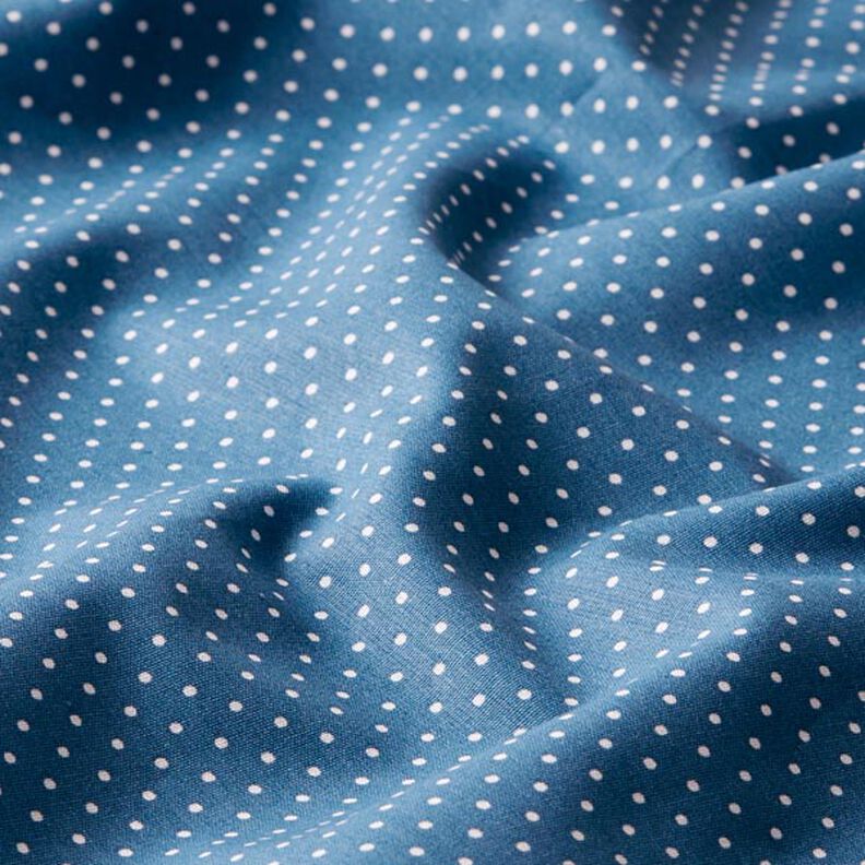 popeline di cotone piccoli pois – colore blu jeans/bianco,  image number 2