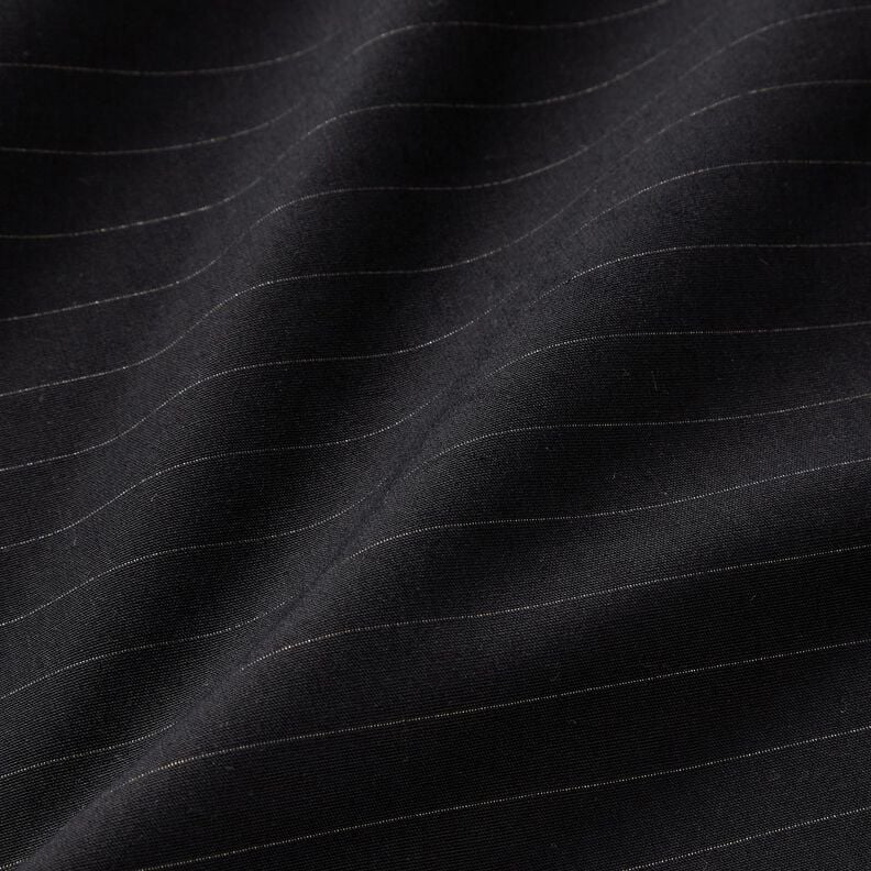 Tessuto in cotone gessato trasversale – nero,  image number 2