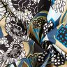 Tessuto in viscosa con fiori e foglie &ndash; nero,  thumbnail number 3