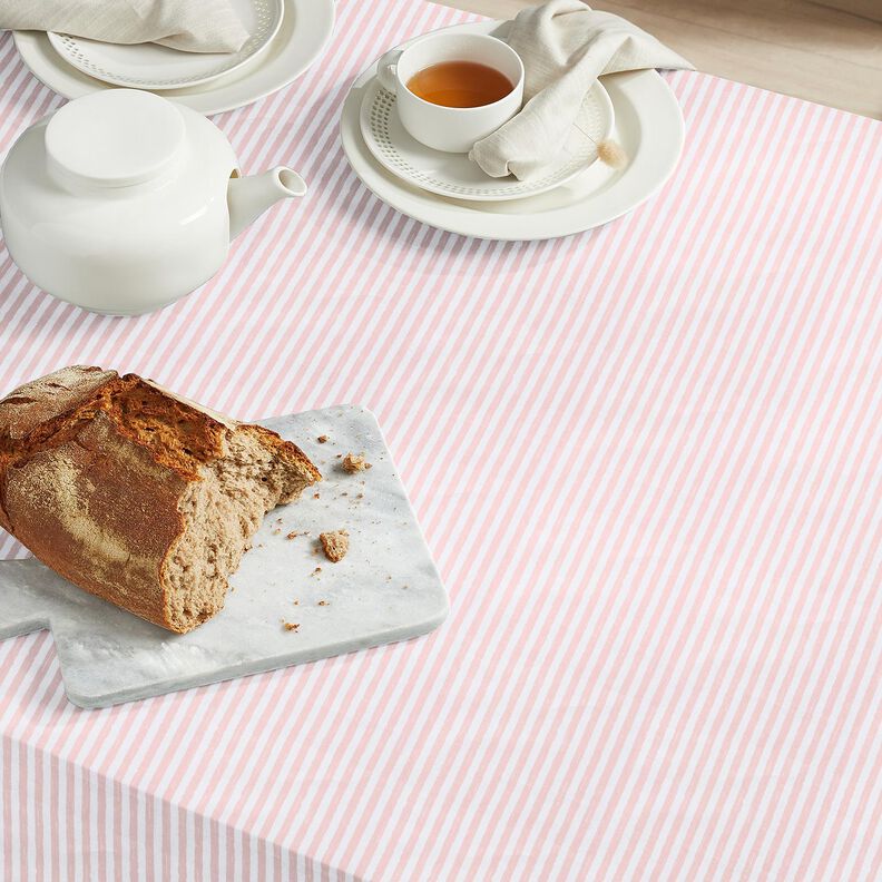 tessuto in cotone cretonne Strisce casual – rosa chiaro/bianco, image number 6