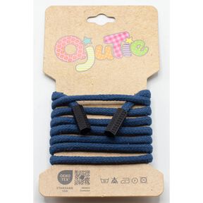 Cordoncino in cotone incl. capocorda [1,15 m | Ø 5mm] – colore blu jeans, 