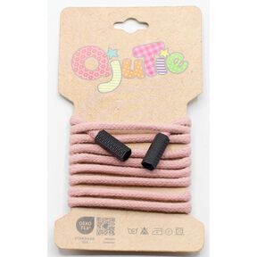 Cordoncino in cotone incl. capocorda [1,15 m | Ø 5mm] – rosa antico chiaro, 