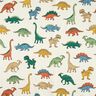 tessuto arredo mezzo panama Dinosauri marcati – bianco lana/verde scuro,  thumbnail number 1