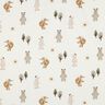 jersey di cotone animali nella foresta stampa digitale | Poppy Fabrics – avorio/anemone,  thumbnail number 1