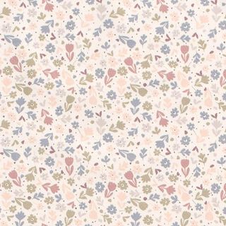 jersey di cotone Dolci fiori  – bianco lana, 