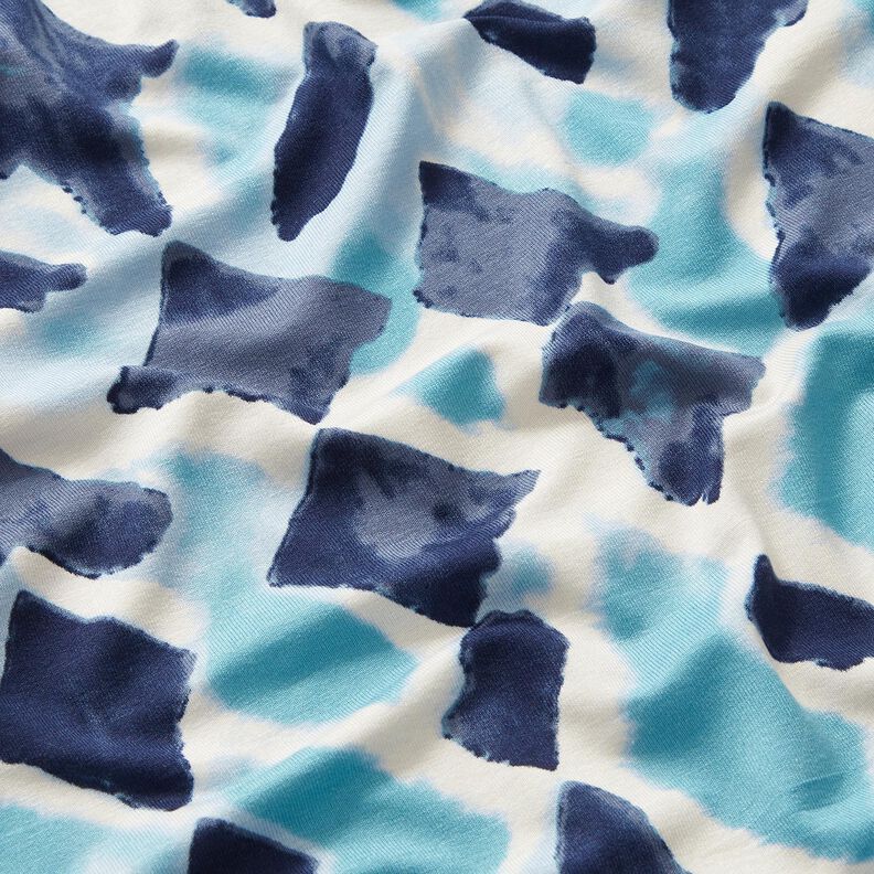 jersey di viscosa Motivo ikat – blu cielo/blu notte, image number 2