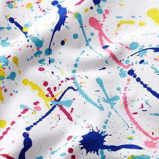 French terry, felpa estiva macchie di colore – bianco, 