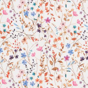 GOTS French terry, felpa estiva Mare di fiori secchi stampa digitale – avorio, 