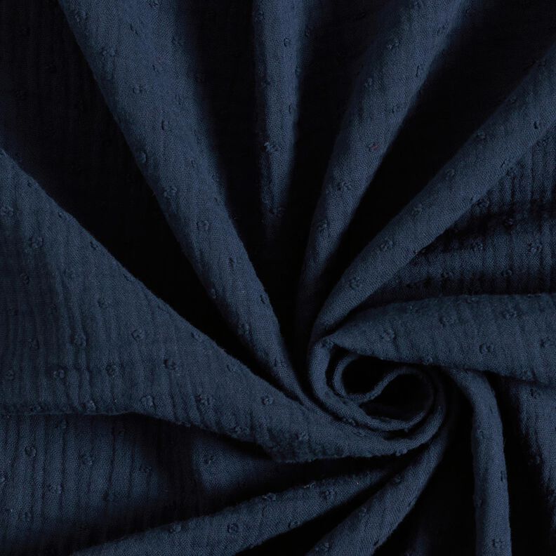 mussolina / tessuto doppio increspato dobby – blu marino, image number 3