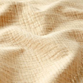 mussolina / tessuto doppio increspato misto lino Pois glitterati – crema, 