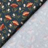 tessuto in cotone popeline Fiori delicati – nero-azzurro/terracotta,  thumbnail number 4